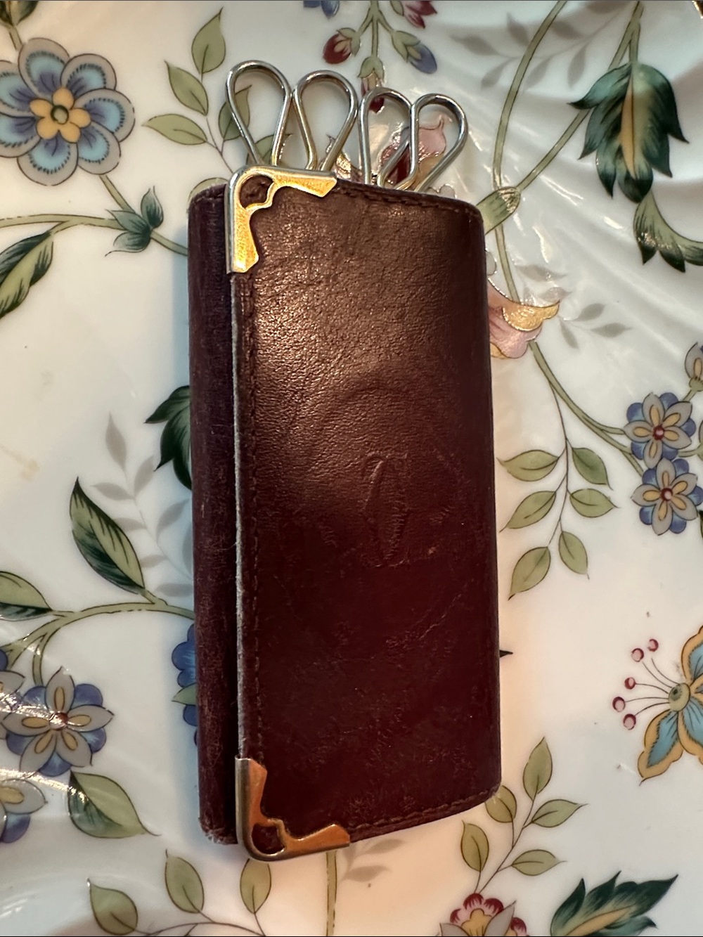 Vintage Cartier Burgundy Leather Key Holder